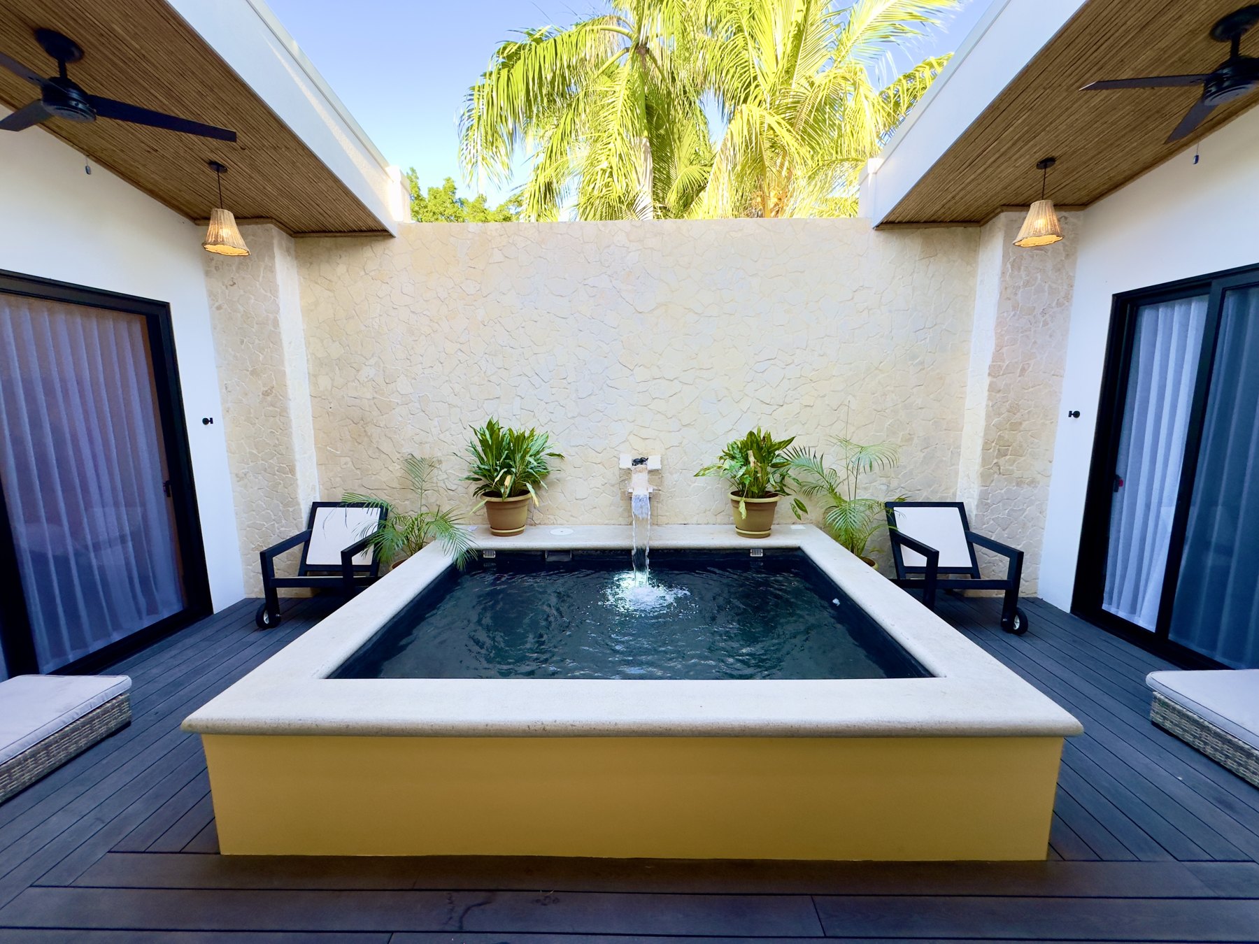 The finished courtyard pool