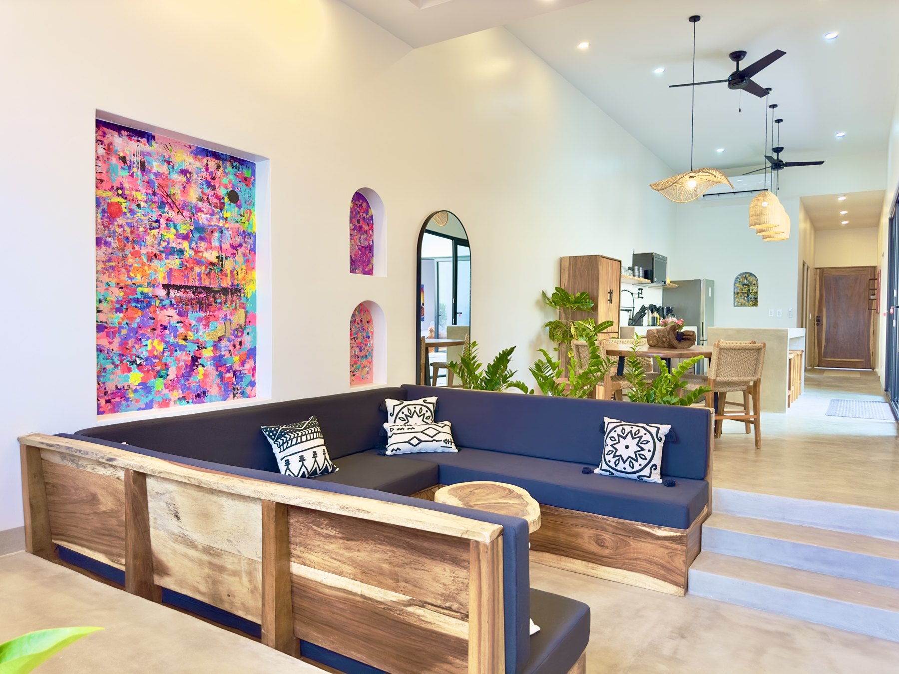 Finished living and dining spaces at Casitas Fénix
